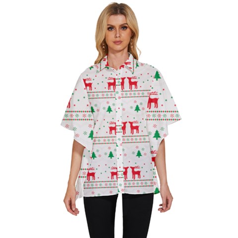 Christmas Women s Batwing Button Up Shirt by saad11