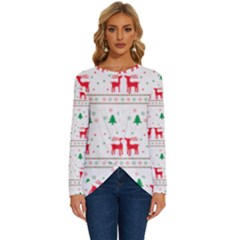 Christmas Long Sleeve Crew Neck Pullover Top by saad11