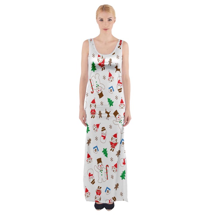 Christmas Thigh Split Maxi Dress