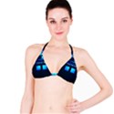 Blue Tardis Doctor Who Police Call Box Classic Bikini Top View1