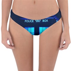 Blue Tardis Doctor Who Police Call Box Reversible Hipster Bikini Bottoms