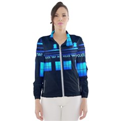 Blue Tardis Doctor Who Police Call Box Women s Windbreaker by Cendanart