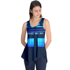 Blue Tardis Doctor Who Police Call Box Sleeveless Tunic by Cendanart