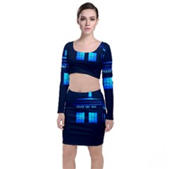 Blue Tardis Doctor Who Police Call Box Top And Skirt Sets by Cendanart