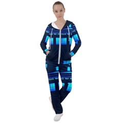 Blue Tardis Doctor Who Police Call Box Women s Tracksuit by Cendanart