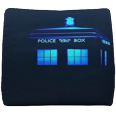 Blue Tardis Doctor Who Police Call Box Seat Cushion by Cendanart