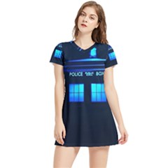 Blue Tardis Doctor Who Police Call Box Women s Sports Skirt by Cendanart