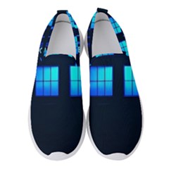 Blue Tardis Doctor Who Police Call Box Women s Slip On Sneakers by Cendanart