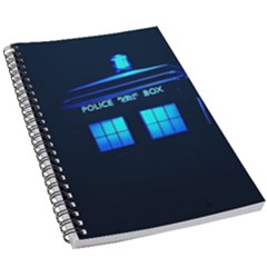 Blue Tardis Doctor Who Police Call Box 5 5  X 8 5  Notebook by Cendanart