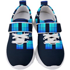 Blue Tardis Doctor Who Police Call Box Kids  Velcro Strap Shoes by Cendanart