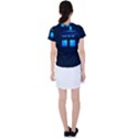 Blue Tardis Doctor Who Police Call Box Women s Sports Top View2