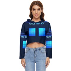 Blue Tardis Doctor Who Police Call Box Women s Lightweight Cropped Hoodie