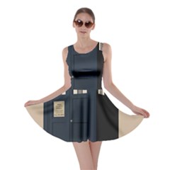 Tardis Doctor Who Minimal Minimalism Skater Dress by Cendanart