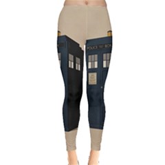 Tardis Doctor Who Minimal Minimalism Everyday Leggings  by Cendanart