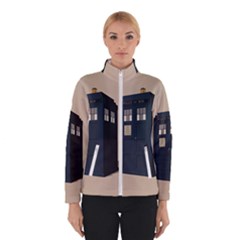 Tardis Doctor Who Minimal Minimalism Women s Bomber Jacket by Cendanart