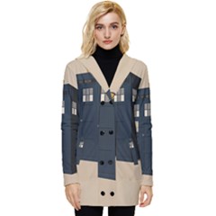 Tardis Doctor Who Minimal Minimalism Button Up Hooded Coat  by Cendanart