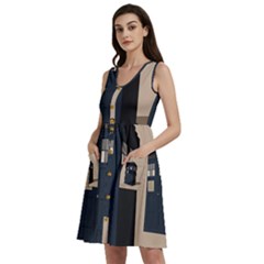 Tardis Doctor Who Minimal Minimalism Sleeveless Dress With Pocket by Cendanart