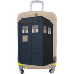 Tardis Doctor Who Minimal Minimalism Luggage Cover (large) by Cendanart