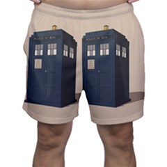 Tardis Doctor Who Minimal Minimalism Men s Shorts by Cendanart