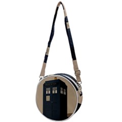 Tardis Doctor Who Minimal Minimalism Crossbody Circle Bag