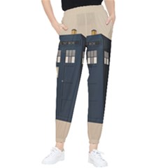 Tardis Doctor Who Minimal Minimalism Women s Tapered Pants by Cendanart