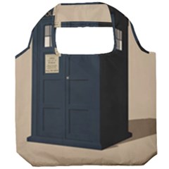 Tardis Doctor Who Minimal Minimalism Foldable Grocery Recycle Bag by Cendanart