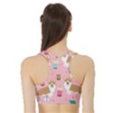 Corgi Bubble Boba Tea Pink Pattern Sports Bra with Border View2