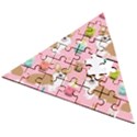 Corgi Bubble Boba Tea Pink Pattern Wooden Puzzle Triangle View2