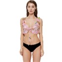 Corgi Bubble Boba Tea Pink Pattern Low Cut Ruffle Edge Bikini Top View1