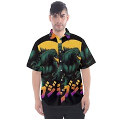 Godzilla Retrowave Men s Short Sleeve Shirt