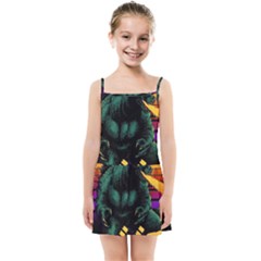 Godzilla Retrowave Kids  Summer Sun Dress