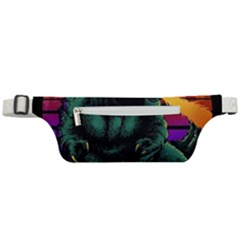 Godzilla Retrowave Active Waist Bag by Cendanart