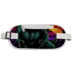 Godzilla Retrowave Rounded Waist Pouch by Cendanart