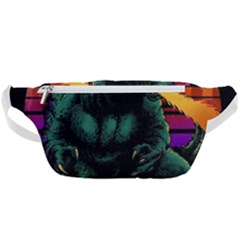 Godzilla Retrowave Waist Bag  by Cendanart