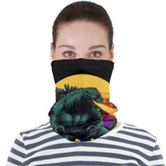 Godzilla Retrowave Face Seamless Bandana (adult) by Cendanart