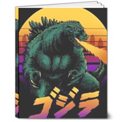 Godzilla Retrowave 8  X 10  Softcover Notebook by Cendanart