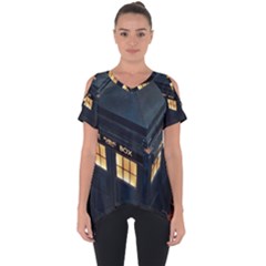 Tardis Bbc Doctor Who Dr Who Cut Out Side Drop T-shirt by Cendanart