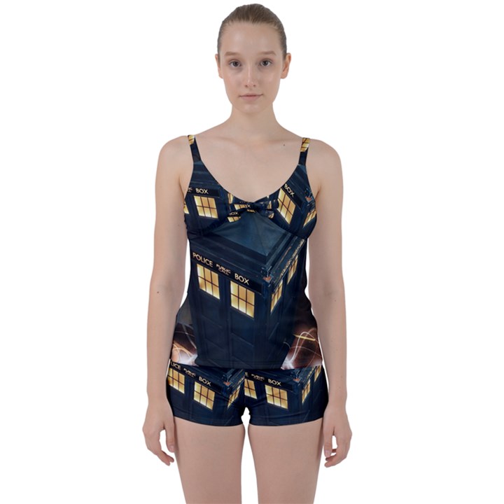 Tardis Bbc Doctor Who Dr Who Tie Front Two Piece Tankini