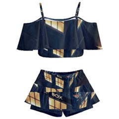 Tardis Bbc Doctor Who Dr Who Kids  Off Shoulder Skirt Bikini by Cendanart