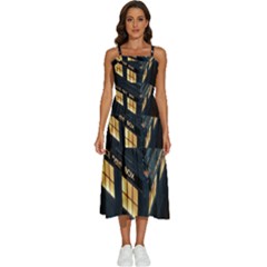 Tardis Bbc Doctor Who Dr Who Sleeveless Shoulder Straps Boho Dress by Cendanart