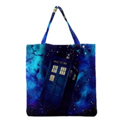 Tardis Doctor Who Space Galaxy Grocery Tote Bag