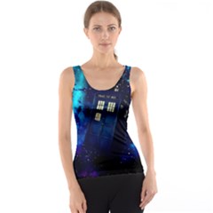 Tardis Doctor Who Space Galaxy Women s Basic Tank Top by Cendanart