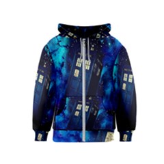 Tardis Doctor Who Space Galaxy Kids  Zipper Hoodie