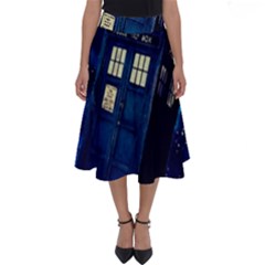 Tardis Doctor Who Space Galaxy Perfect Length Midi Skirt by Cendanart