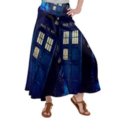 Tardis Doctor Who Space Galaxy Women s Satin Palazzo Pants by Cendanart