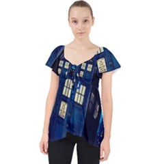 Tardis Doctor Who Space Galaxy Lace Front Dolly Top by Cendanart