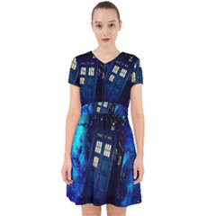 Tardis Doctor Who Space Galaxy Adorable In Chiffon Dress by Cendanart