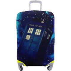 Tardis Doctor Who Space Galaxy Luggage Cover (large) by Cendanart