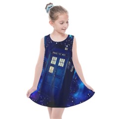 Tardis Doctor Who Space Galaxy Kids  Summer Dress by Cendanart