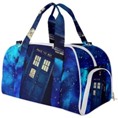 Tardis Doctor Who Space Galaxy Burner Gym Duffel Bag by Cendanart